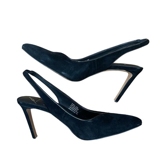 Brian Atwood Maya Black Suede Pointed Toe Slingback Heel Size 8.5 - Picture 9 of 9